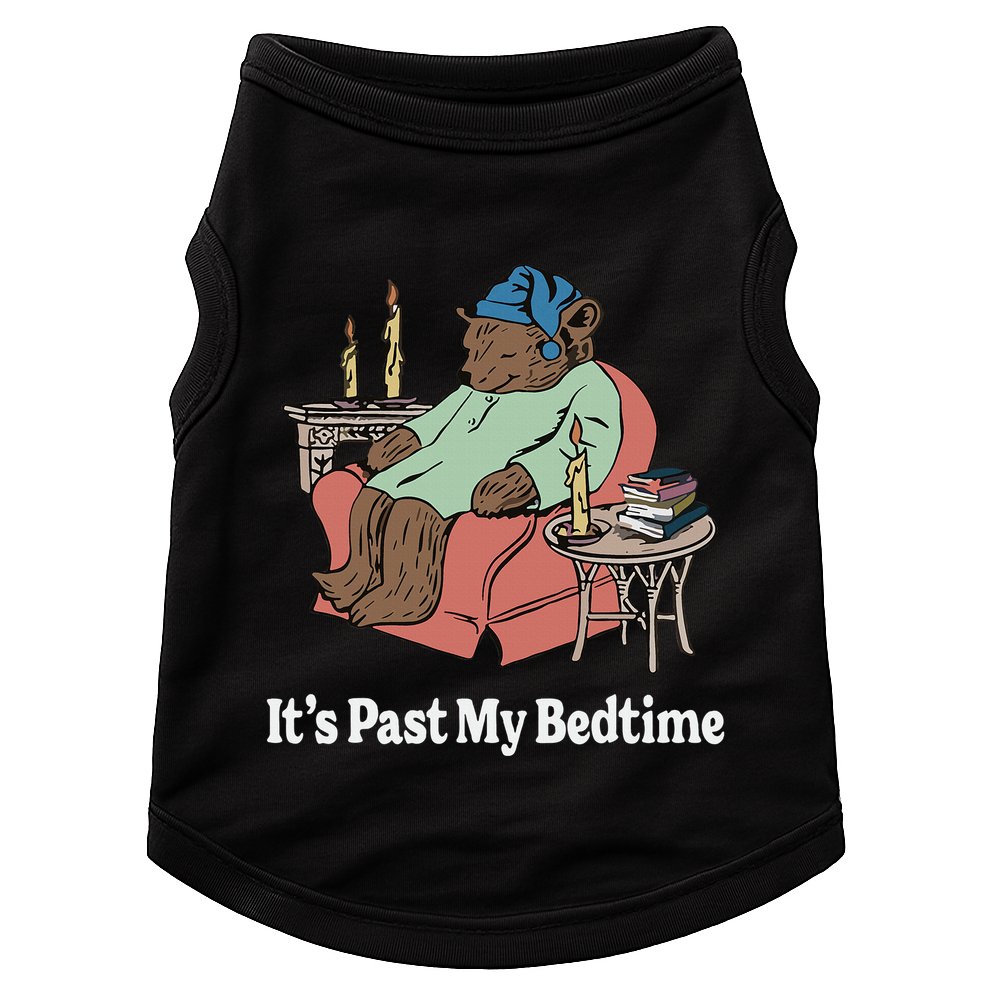 ItS Past My Bedtime Sleepy Bear Time Reading Doggie Tank