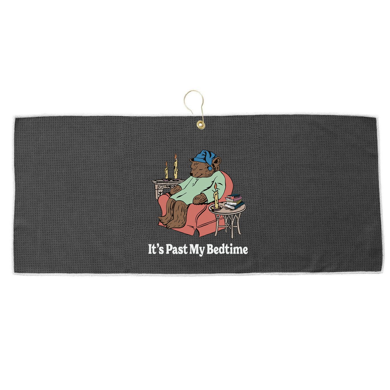 ItS Past My Bedtime Sleepy Bear Time Reading Large Microfiber Waffle Golf Towel