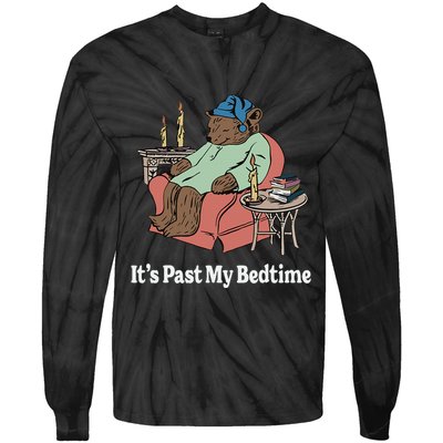 ItS Past My Bedtime Sleepy Bear Time Reading Tie-Dye Long Sleeve Shirt