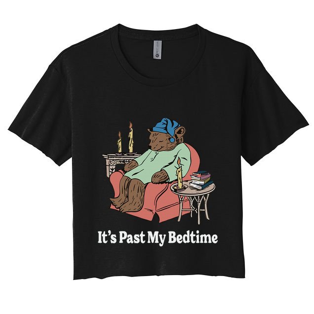 ItS Past My Bedtime Sleepy Bear Time Reading Crop Top