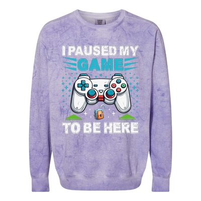 I Paused My Game To Be Here YouRe Welcome Video Game Colorblast Crewneck Sweatshirt