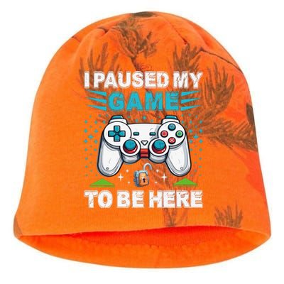 I Paused My Game To Be Here YouRe Welcome Video Game Kati - Camo Knit Beanie