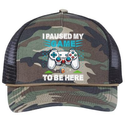 I Paused My Game To Be Here YouRe Welcome Video Game Retro Rope Trucker Hat Cap