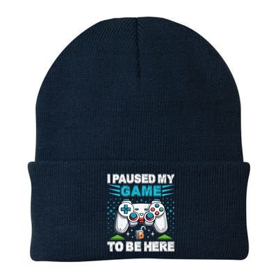 I Paused My Game To Be Here YouRe Welcome Video Game Knit Cap Winter Beanie