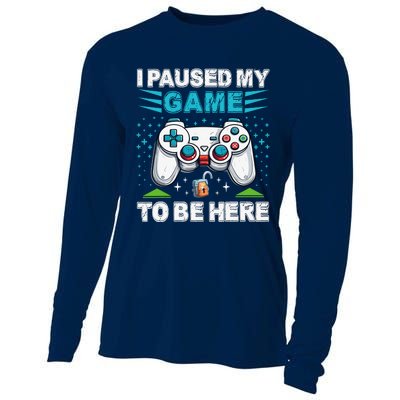 I Paused My Game To Be Here YouRe Welcome Video Game Cooling Performance Long Sleeve Crew