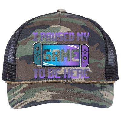 I Paused My Game To Be Here Video Game Controller Gaming Retro Rope Trucker Hat Cap