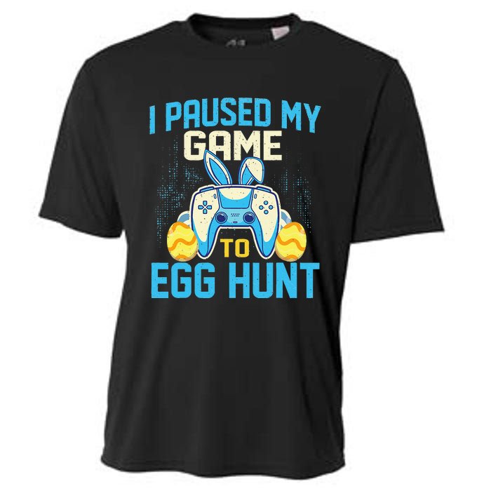 I Paused My Game To Egg Hunt - Easter Sunday Bunny Gamers Cooling Performance Crew T-Shirt