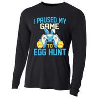 I Paused My Game To Egg Hunt - Easter Sunday Bunny Gamers Cooling Performance Long Sleeve Crew