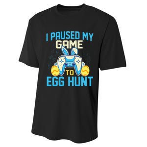 I Paused My Game To Egg Hunt - Easter Sunday Bunny Gamers Performance Sprint T-Shirt