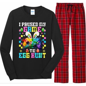 I Paused My Game To Egg Hunt Easter Funny Gamer Long Sleeve Pajama Set