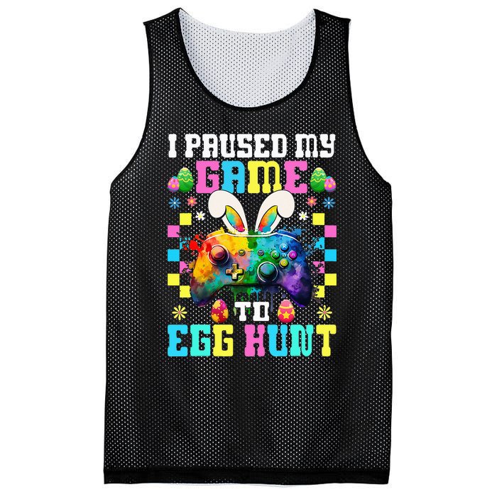 I Paused My Game To Egg Hunt Easter Funny Gamer Mesh Reversible Basketball Jersey Tank