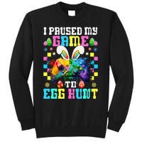 I Paused My Game To Egg Hunt Easter Funny Gamer Tall Sweatshirt