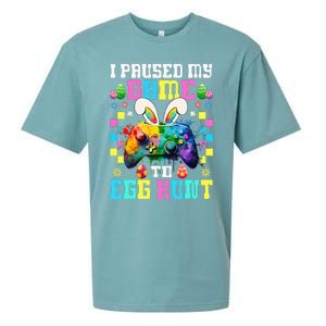 I Paused My Game To Egg Hunt Easter Funny Gamer Sueded Cloud Jersey T-Shirt