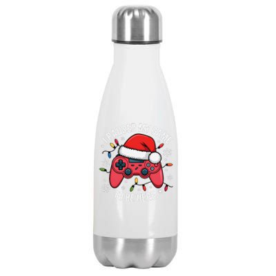 I Paused My Game To Be Here Funny Christmas Controller Gamer Stainless Steel Insulated Water Bottle