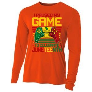 I Paused My Game To Celebrate Juneteenth Controller Gamer Gift Cooling Performance Long Sleeve Crew