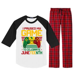 I Paused My Game To Celebrate Juneteenth Controller Gamer Gift Raglan Sleeve Pajama Set