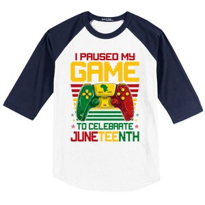 I Paused My Game To Celebrate Juneteenth Controller Gamer Gift Baseball Sleeve Shirt