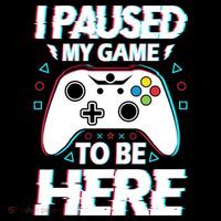 I Paused My Game To Be Here Funny Gamer Gaming Stripe Pom Pom Beanie