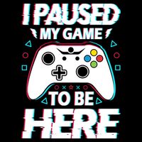 I Paused My Game To Be Here Funny Gamer Gaming Cropped Pullover Crew