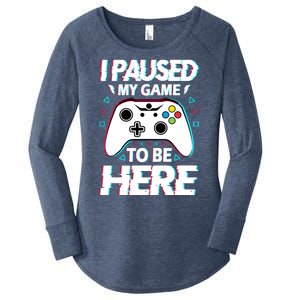 I Paused My Game To Be Here Funny Gamer Gaming Women's Perfect Tri Tunic Long Sleeve Shirt