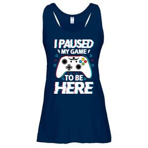 I Paused My Game To Be Here Funny Gamer Gaming Ladies Essential Flowy Tank