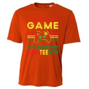 I Paused My Game To Celebrate Juneteenth Gamer Cool Gift Cooling Performance Crew T-Shirt