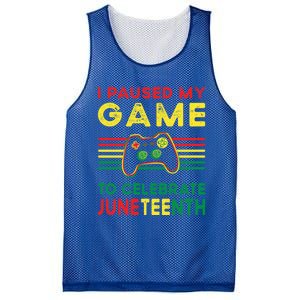 I Paused My Game To Celebrate Juneteenth Gamer Cool Gift Mesh Reversible Basketball Jersey Tank