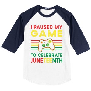 I Paused My Game To Celebrate Juneteenth Gamer Cool Gift Baseball Sleeve Shirt