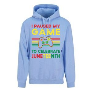 I Paused My Game To Celebrate Juneteenth Gamer Cool Gift Unisex Surf Hoodie