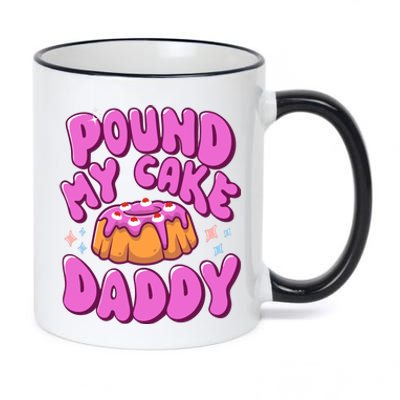 Inappropriate Pound My Cake Daddy Embarrassing Adult Humor 11oz Black Color Changing Mug