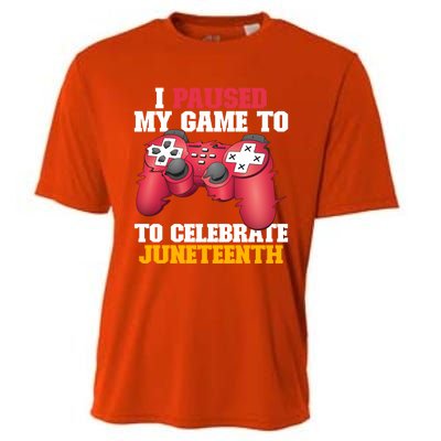 I Paused My Game To Celebrate Juneteenth Freedom Day Gift Cooling Performance Crew T-Shirt