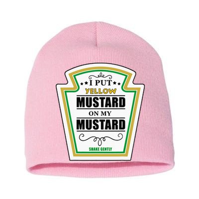 I Put Mustard On My Mustard Halloween Couple Team Short Acrylic Beanie