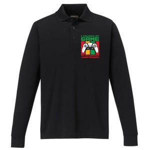 I Paused My Game To Celebrate Juneteenth Gamer Teen Gift Performance Long Sleeve Polo