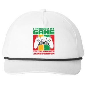 I Paused My Game To Celebrate Juneteenth Gamer Teen Gift Snapback Five-Panel Rope Hat