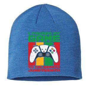 I Paused My Game To Celebrate Juneteenth Gamer Teen Gift Sustainable Beanie