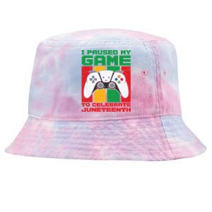 I Paused My Game To Celebrate Juneteenth Gamer Teen Gift Tie-Dyed Bucket Hat