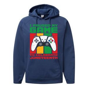 I Paused My Game To Celebrate Juneteenth Gamer Teen Gift Performance Fleece Hoodie