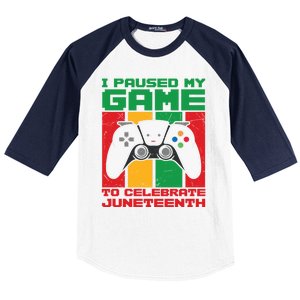 I Paused My Game To Celebrate Juneteenth Gamer Teen Gift Baseball Sleeve Shirt