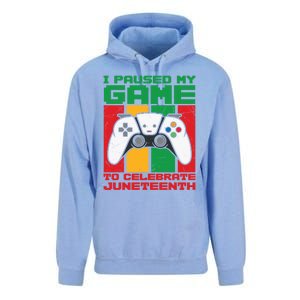 I Paused My Game To Celebrate Juneteenth Gamer Teen Gift Unisex Surf Hoodie