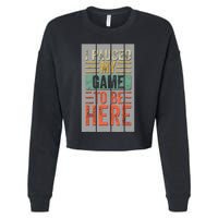 I Paused My Game To Be Here Funny Gamer Cropped Pullover Crew