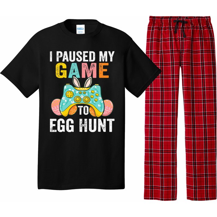 I Paused My Game To Egg Hunt Easter Funny Gamer Pajama Set