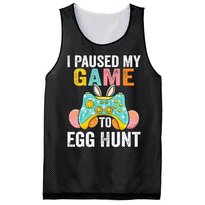 I Paused My Game To Egg Hunt Easter Funny Gamer Mesh Reversible Basketball Jersey Tank