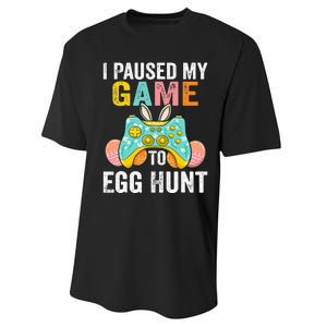 I Paused My Game To Egg Hunt Easter Funny Gamer Performance Sprint T-Shirt