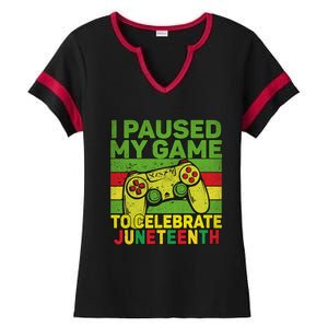 I Paused My Game To Celebrate Juneteenth Gift Ladies Halftime Notch Neck Tee