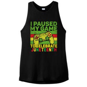 I Paused My Game To Celebrate Juneteenth Gift Ladies PosiCharge Tri-Blend Wicking Tank