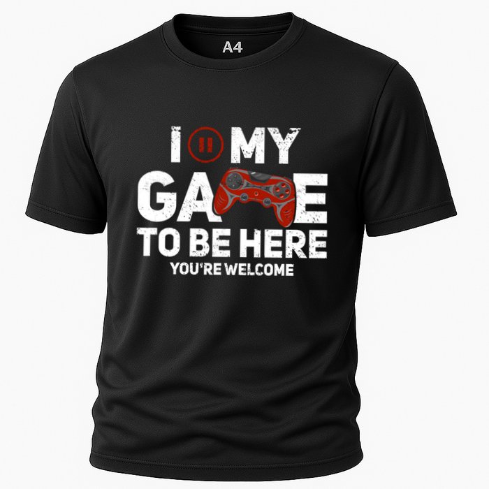 I Paused My Game To Be Here YouRe Welcome Gaming Gamer Gift Cooling Performance Crew T-Shirt