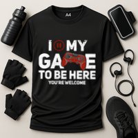I Paused My Game To Be Here YouRe Welcome Gaming Gamer Gift Cooling Performance Crew T-Shirt