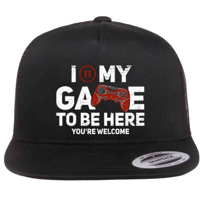 I Paused My Game To Be Here YouRe Welcome Gaming Gamer Gift Flatbill Hat