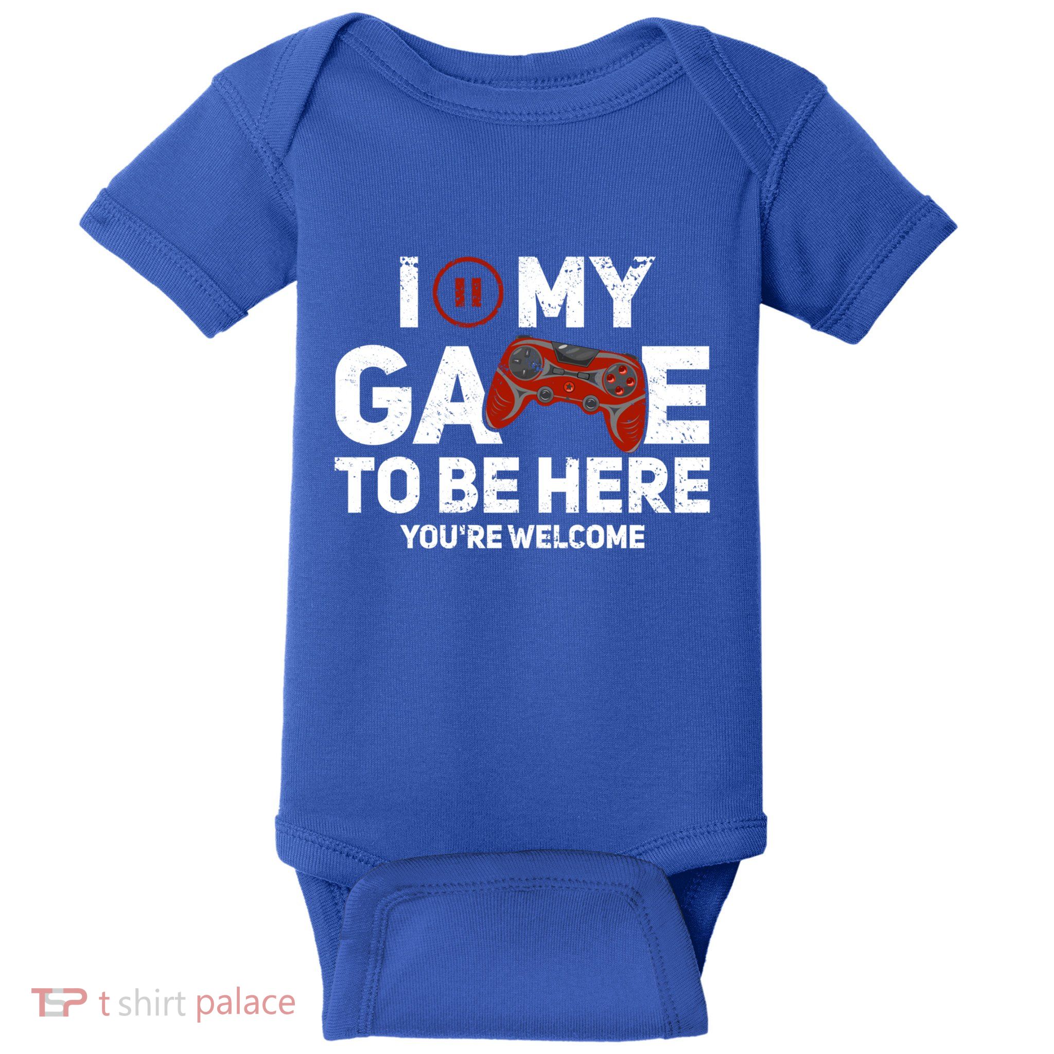 I Paused My Game To Be Here YouRe Welcome Gaming Gamer Gift Baby Bodysuit