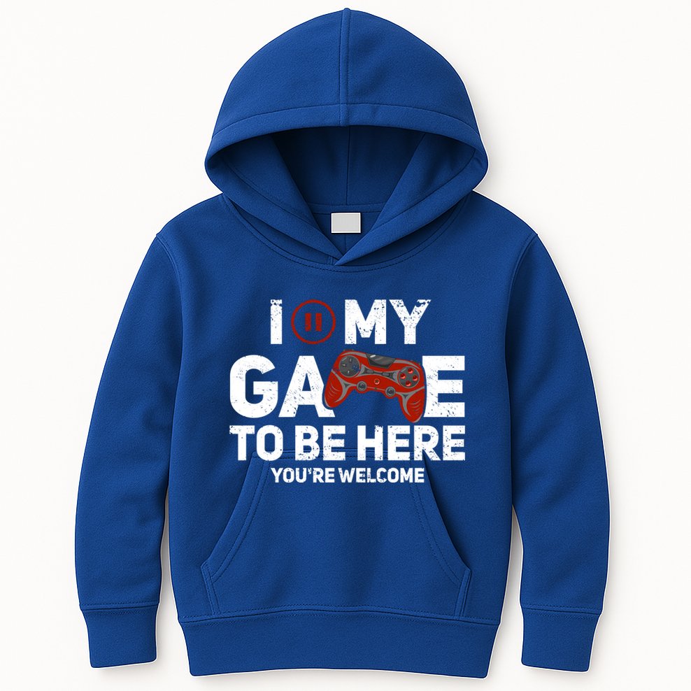 I Paused My Game To Be Here YouRe Welcome Gaming Gamer Gift Kids Hoodie